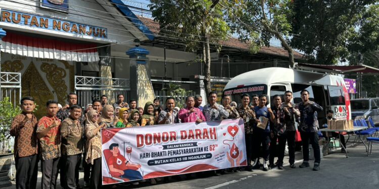 Peringati Hari Bhakti Pemasyarakatan ke-62, Rutan Nganjuk Hadirkan Aksi Kemanusiaan Lewat Donor Darah